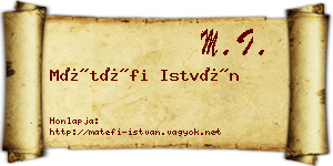Mátéfi István névjegykártya