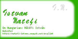 istvan matefi business card